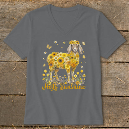 Hello Sunshine Nubian Goat V-neck