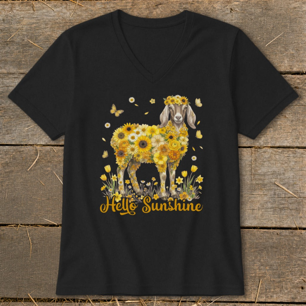 Hello Sunshine Nubian Goat V-neck
