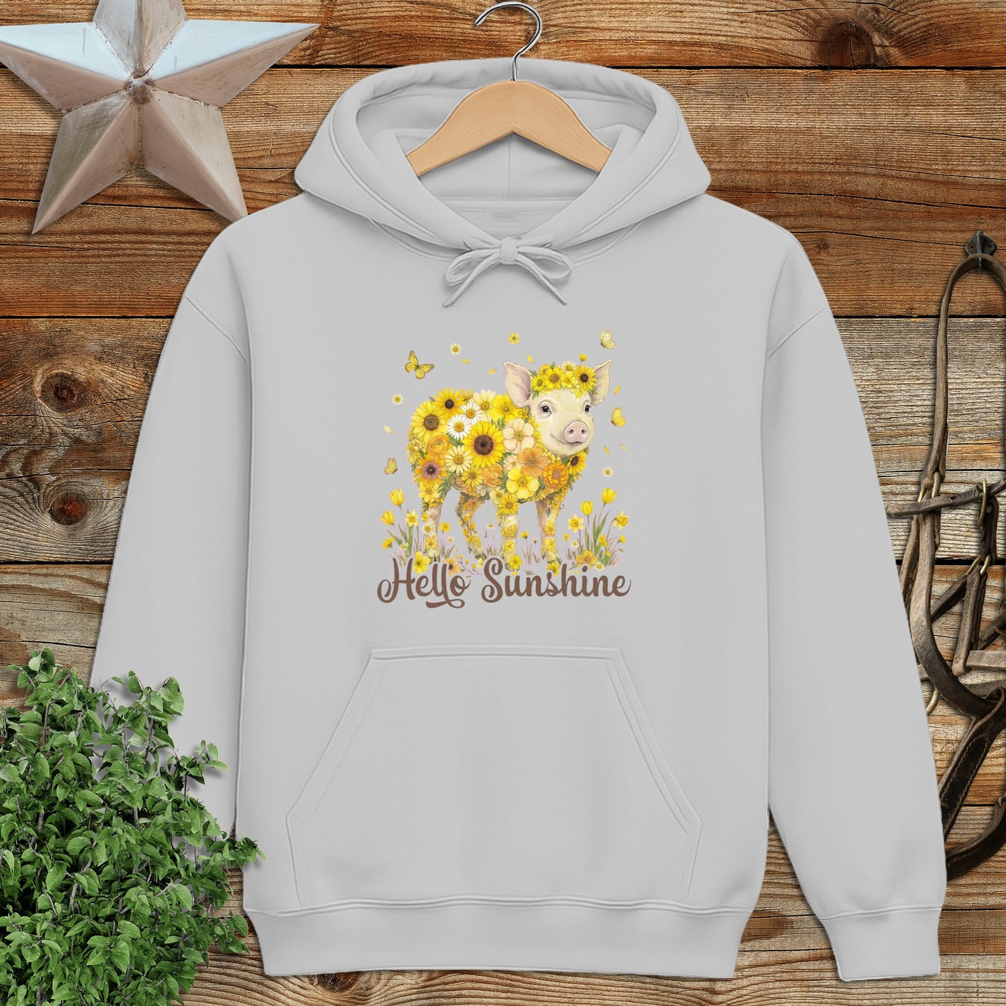 Hello Sunshine Pig Hoodie