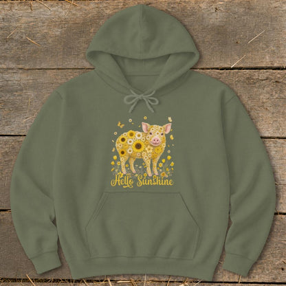 Hello Sunshine Pig Hoodie