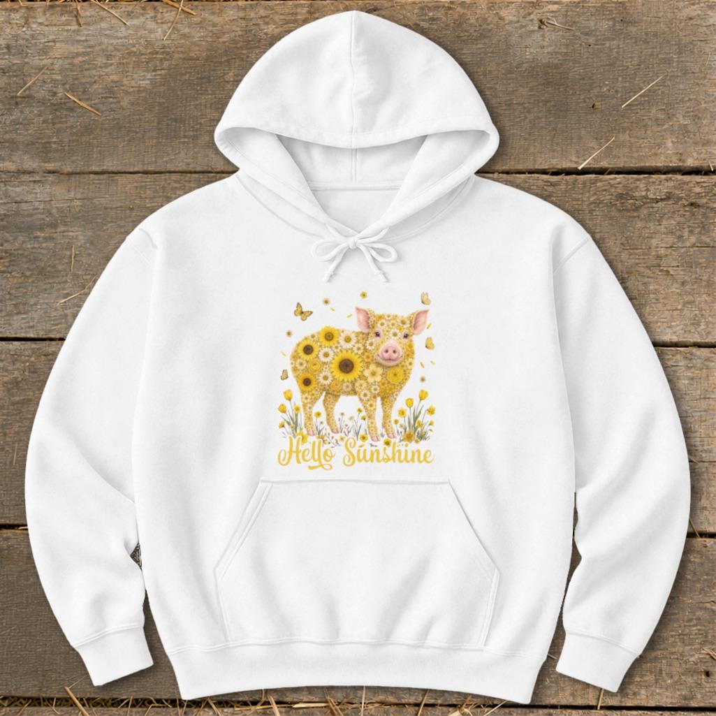 Hello Sunshine Pig Hoodie