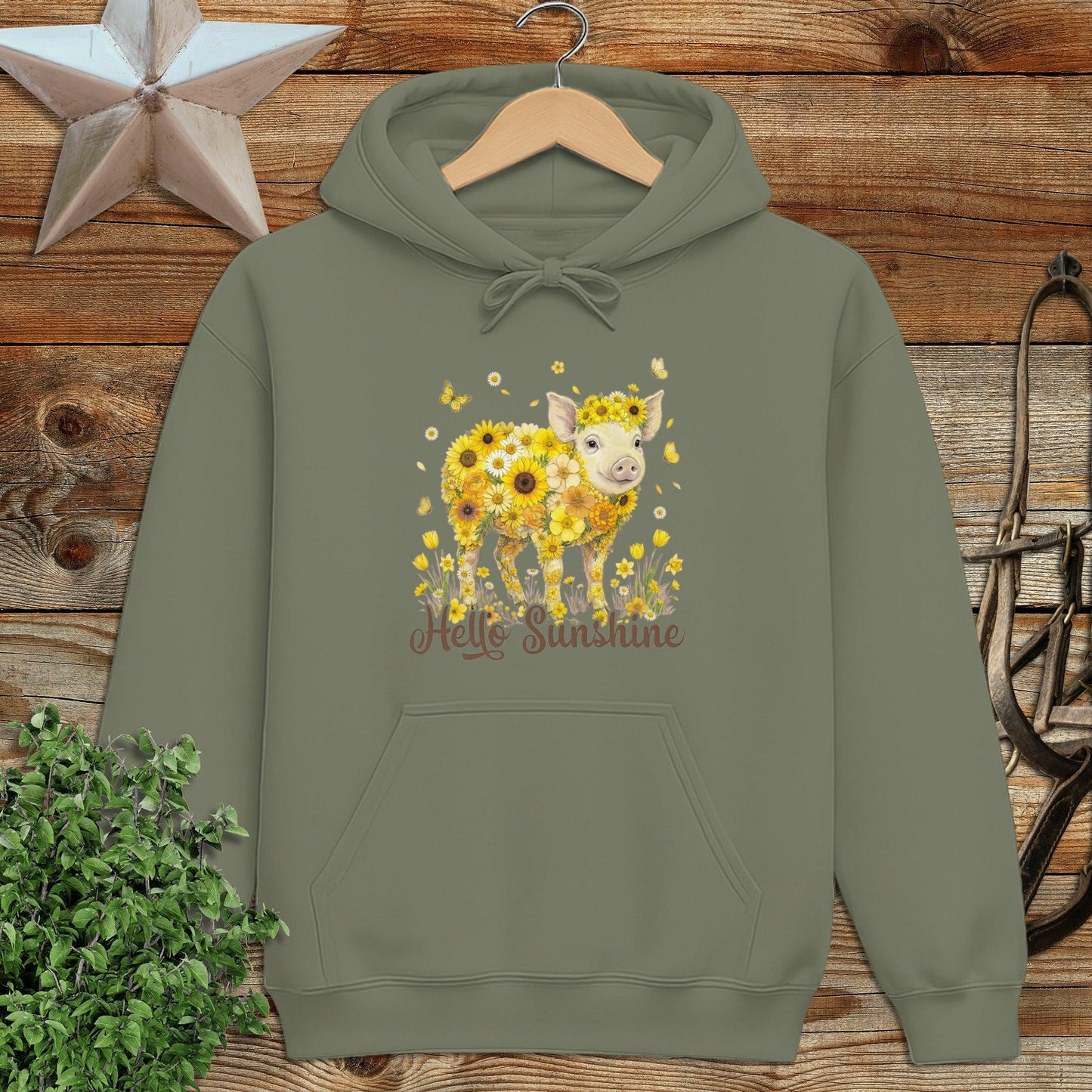 Hello Sunshine Pig Hoodie