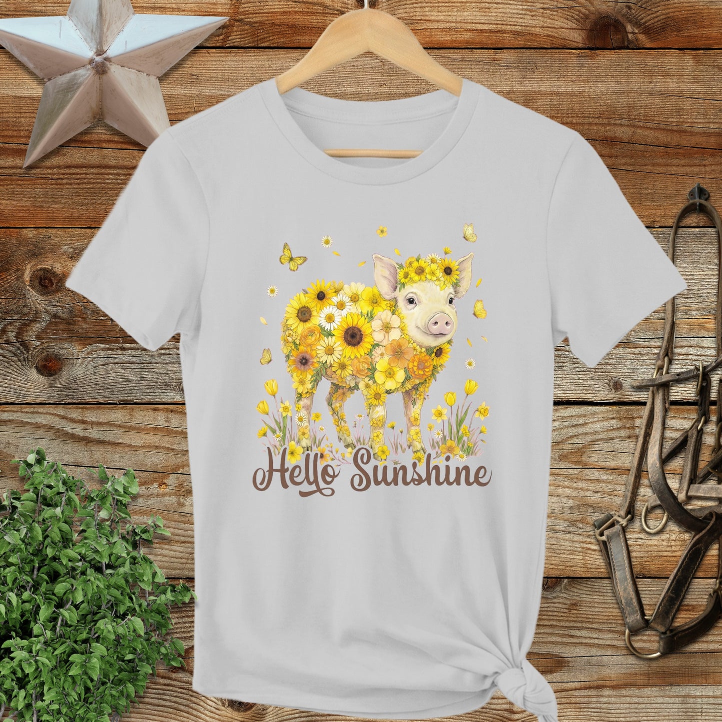 Hello Sunshine Pig Ladies Tee