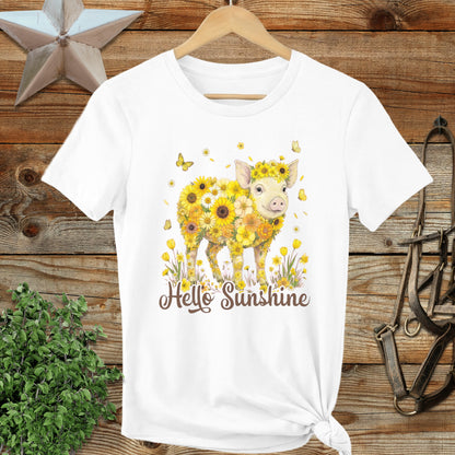 Hello Sunshine Pig Ladies Tee
