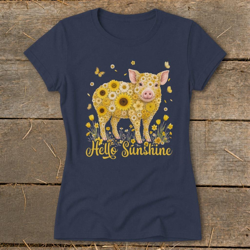 Hello Sunshine Pig Ladies Tee