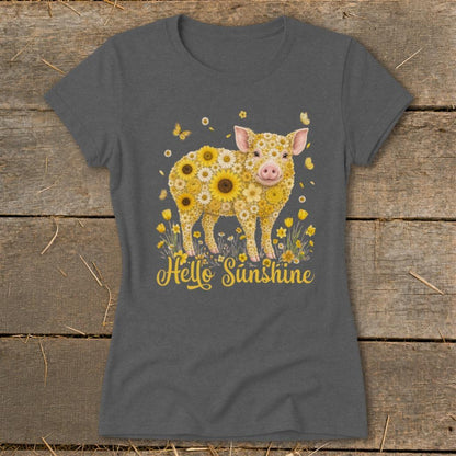 Hello Sunshine Pig Ladies Tee