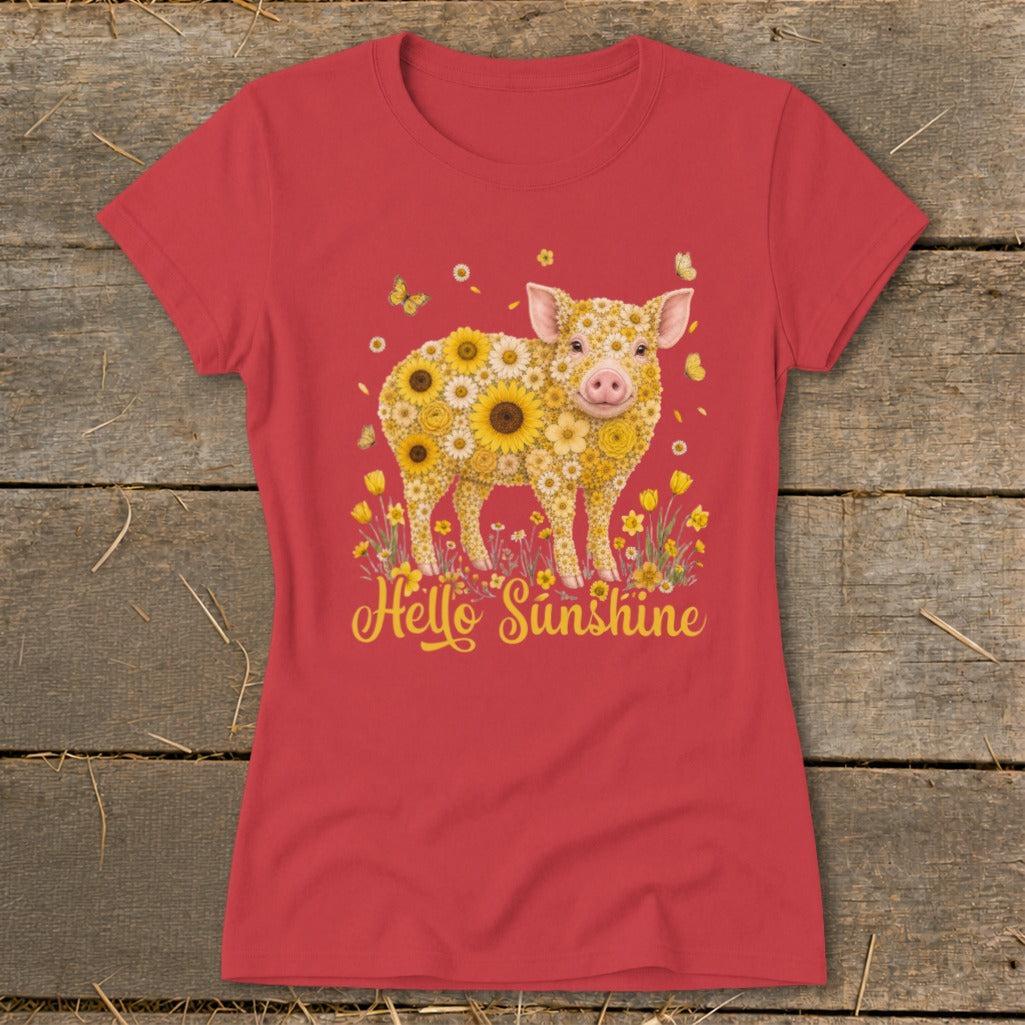 Hello Sunshine Pig Ladies Tee