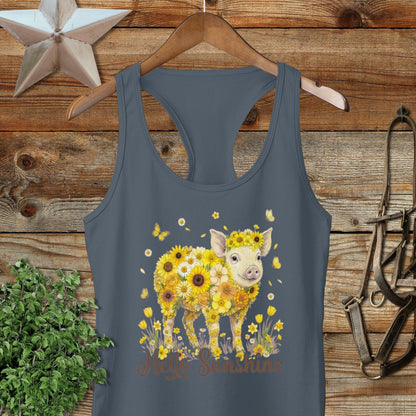 Hello Sunshine Pig Racerback Tank