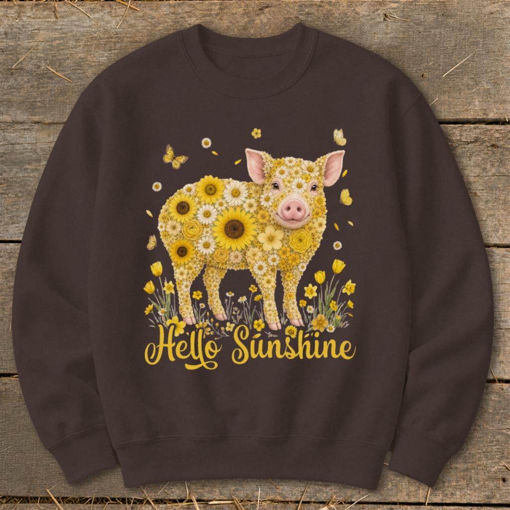 Hello Sunshine Pig Sweatshirt