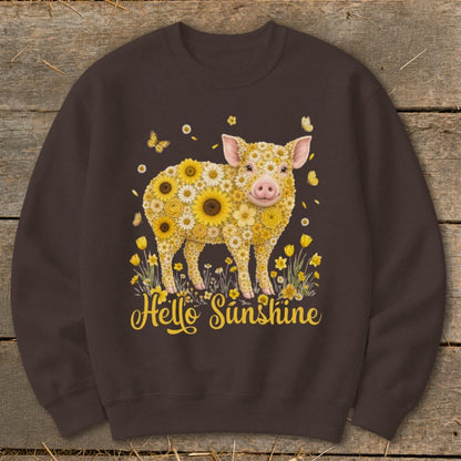 Hello Sunshine Pig Sweatshirt