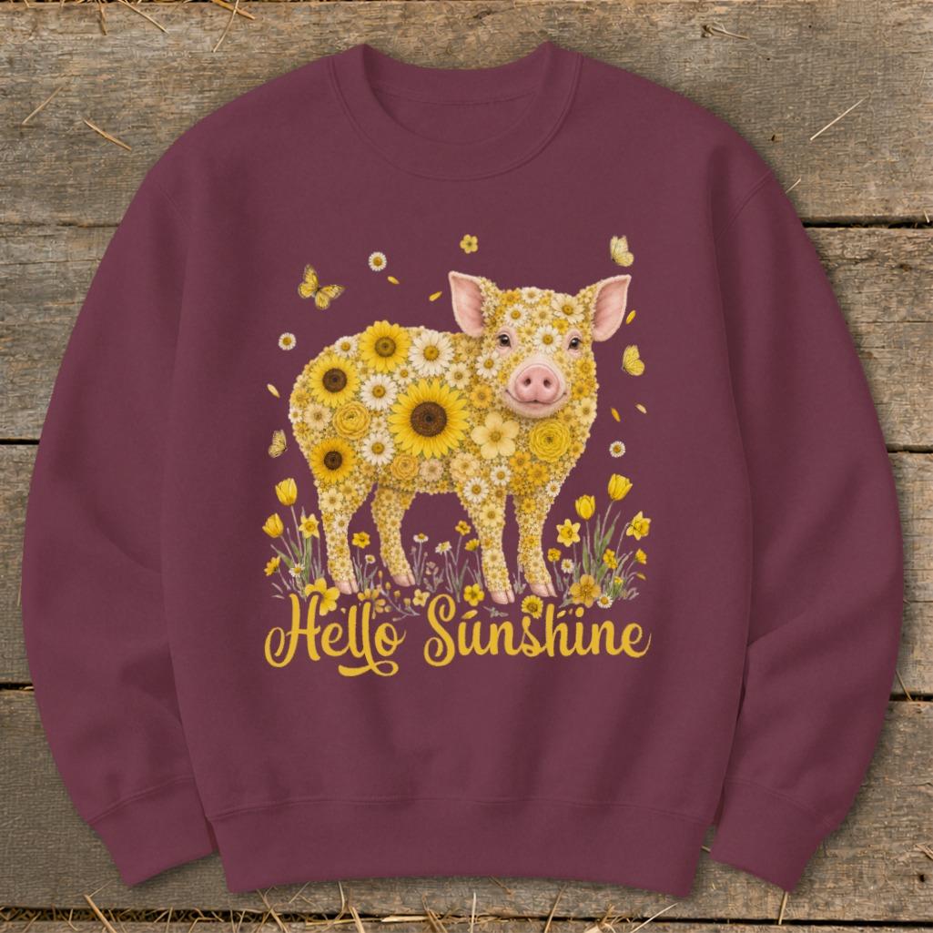 Hello Sunshine Pig Sweatshirt