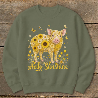 Hello Sunshine Pig Sweatshirt
