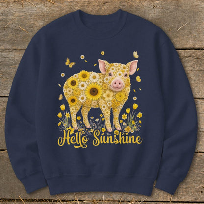 Hello Sunshine Pig Sweatshirt