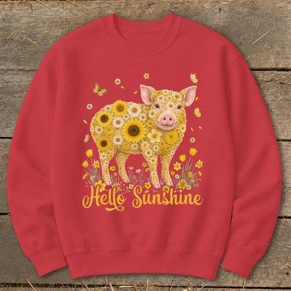 Hello Sunshine Pig Sweatshirt