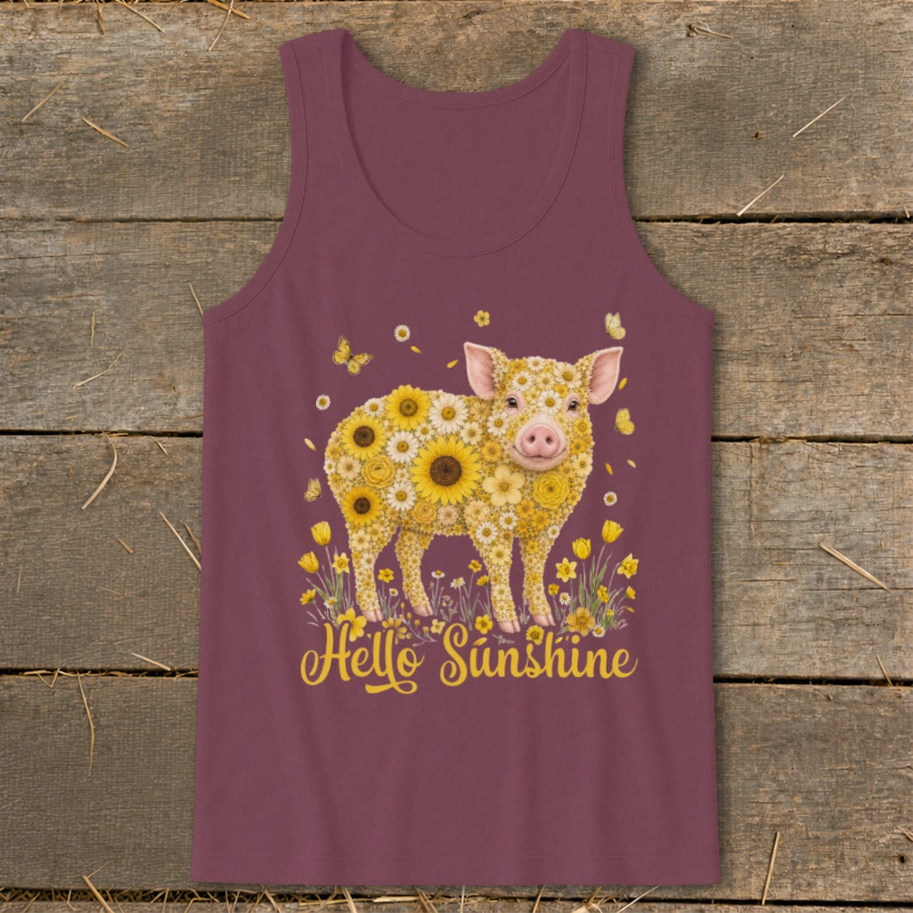 Hello Sunshine Pig Tank Top