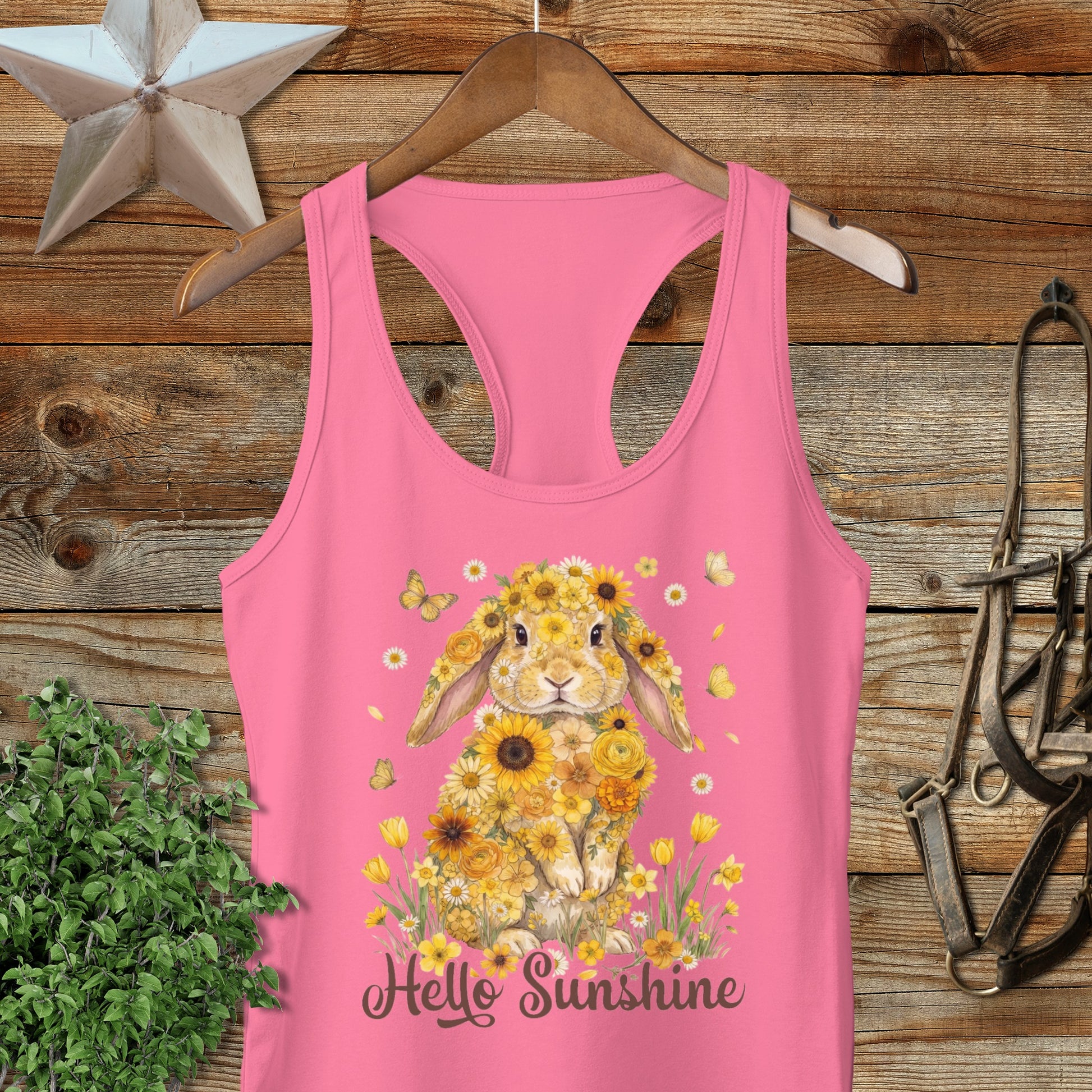 Hello Sunshine Rabbit Racerback Tank