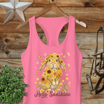 Hello Sunshine Rabbit Racerback Tank