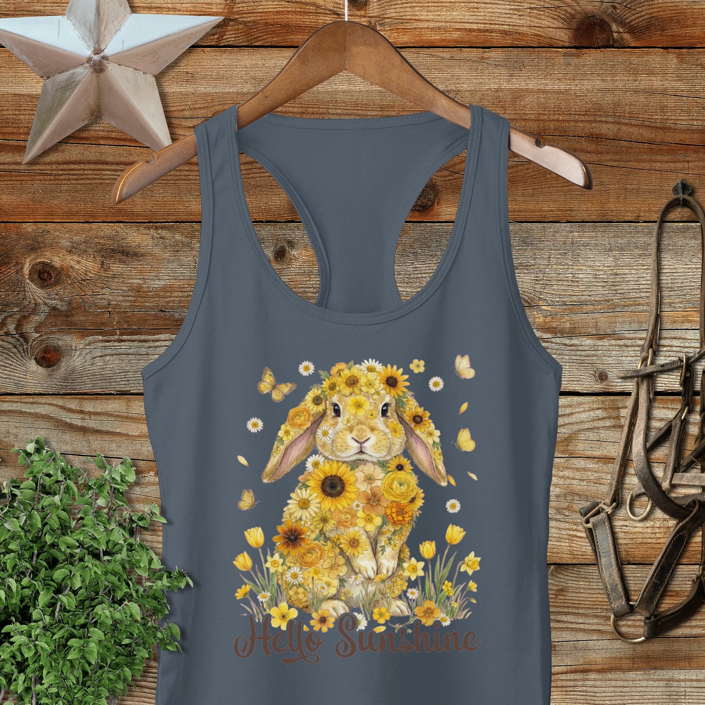 Hello Sunshine Rabbit Racerback Tank