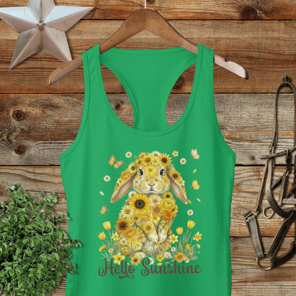 Hello Sunshine Rabbit Racerback Tank
