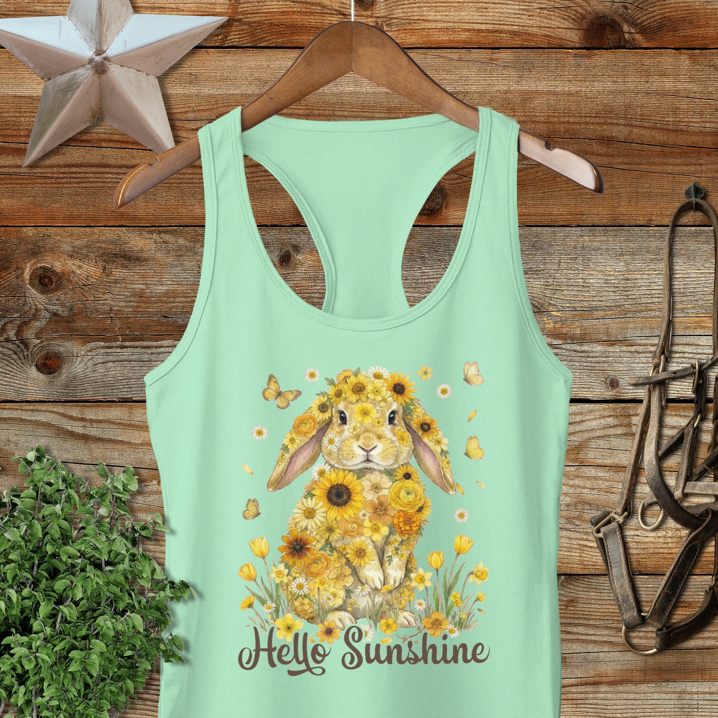 Hello Sunshine Rabbit Racerback Tank