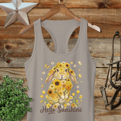 Hello Sunshine Rabbit Racerback Tank
