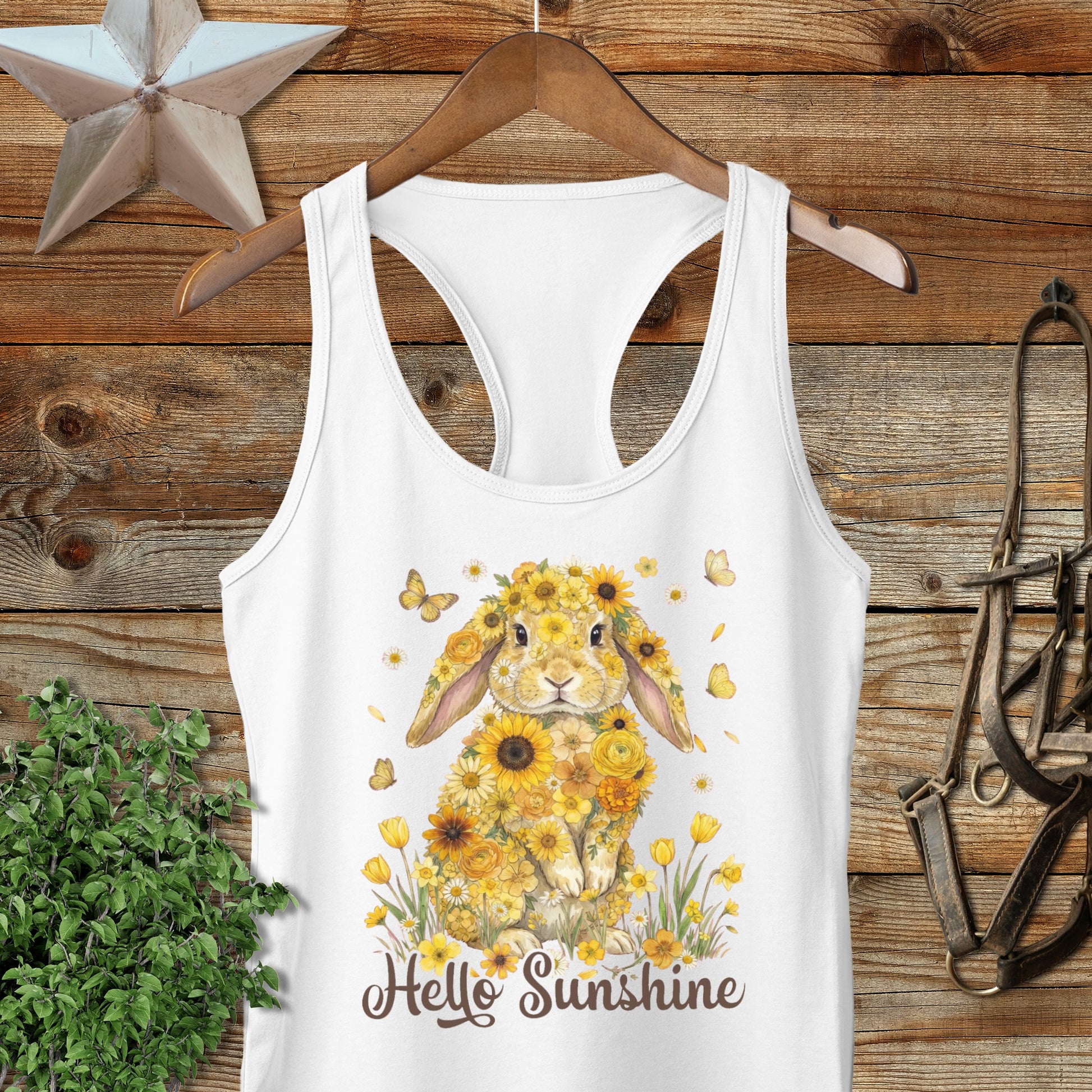 Hello Sunshine Rabbit Racerback Tank