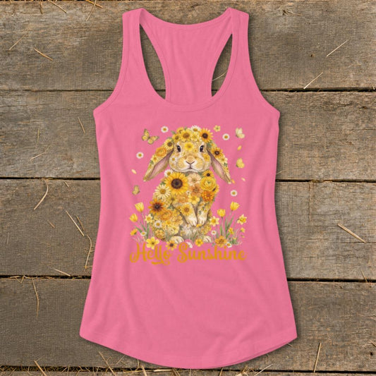 Hello Sunshine Rabbit Racerback Tank