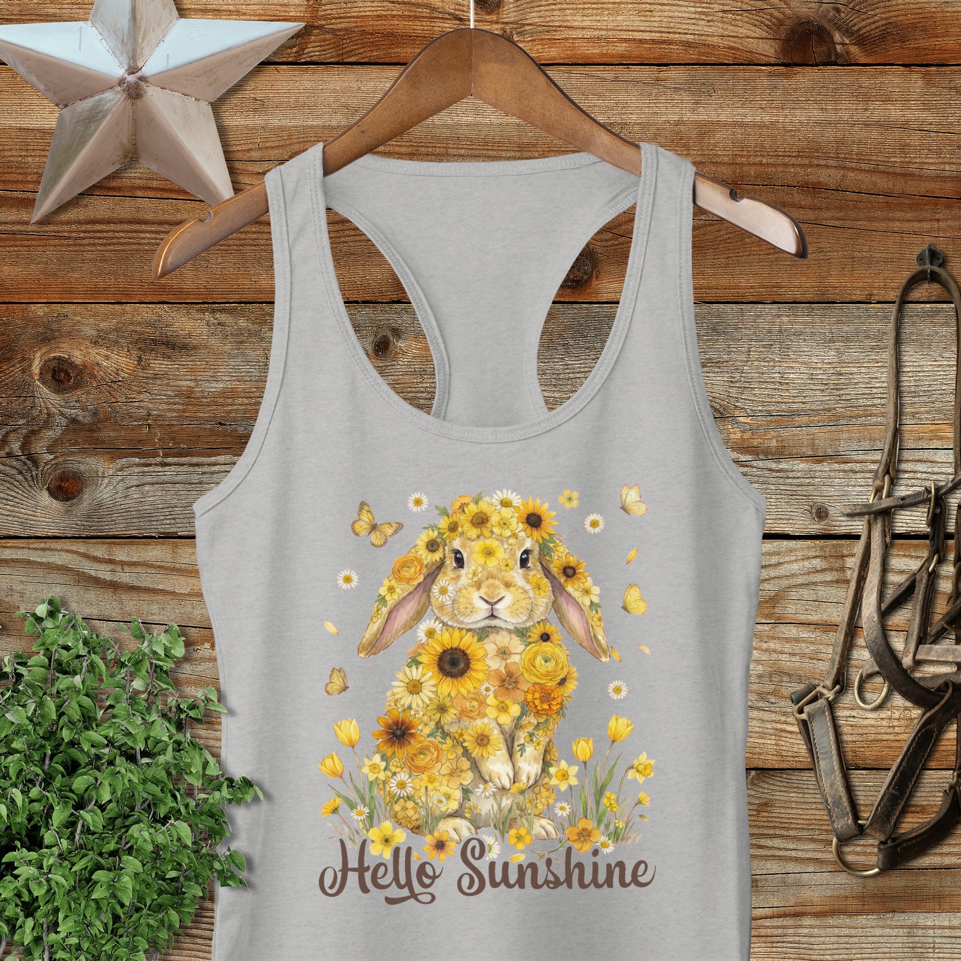 Hello Sunshine Rabbit Racerback Tank