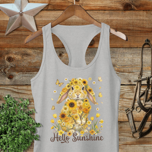 Hello Sunshine Rabbit Racerback Tank