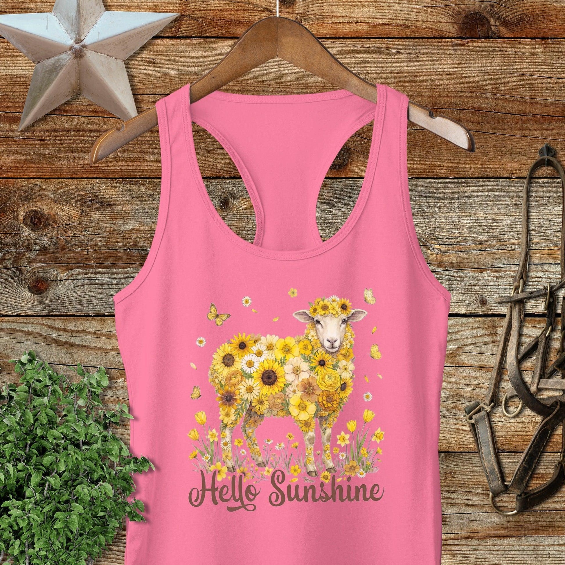 Hello Sunshine Sheep Racerback Tank