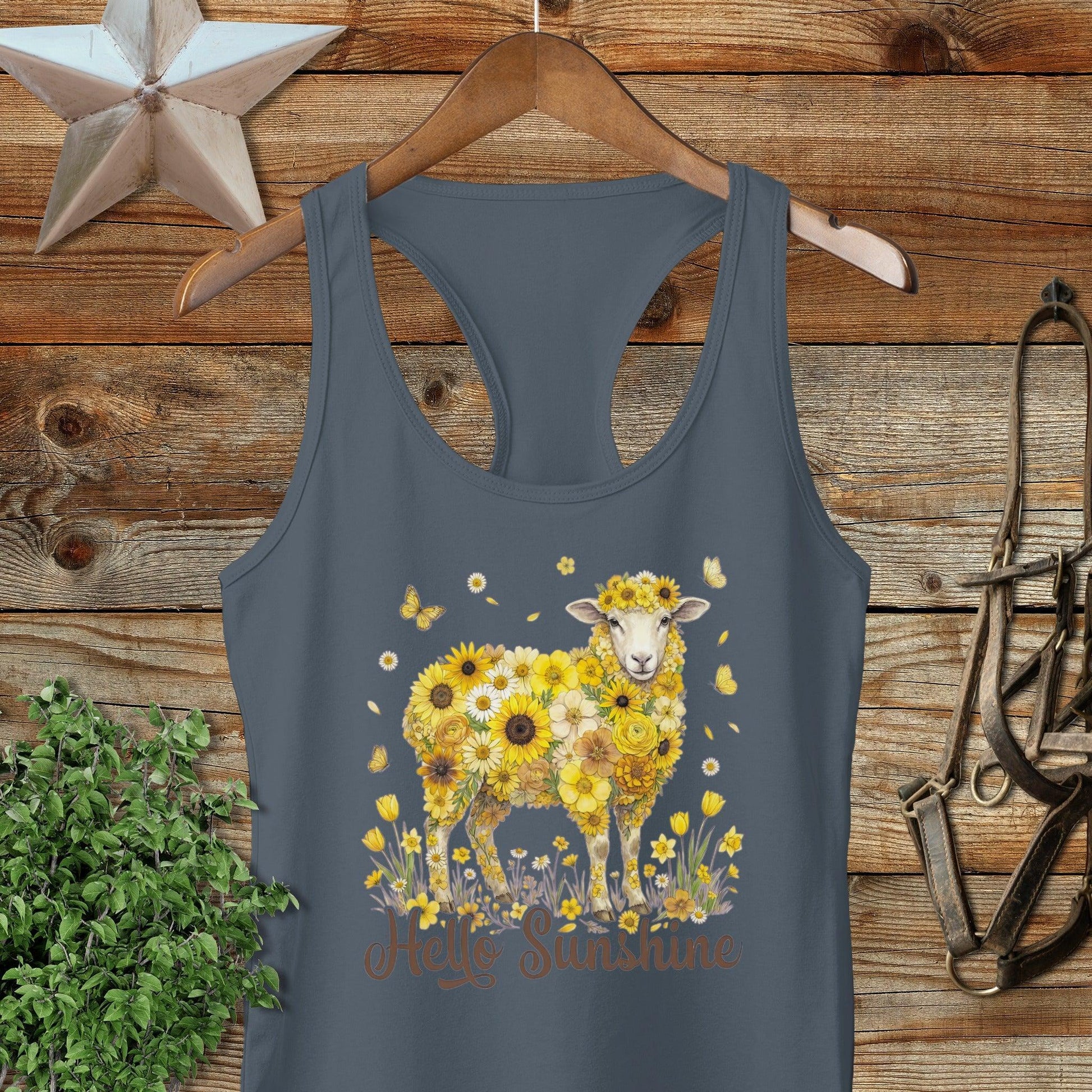 Hello Sunshine Sheep Racerback Tank