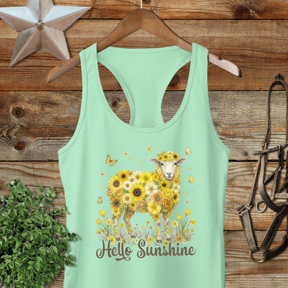 Hello Sunshine Sheep Racerback Tank