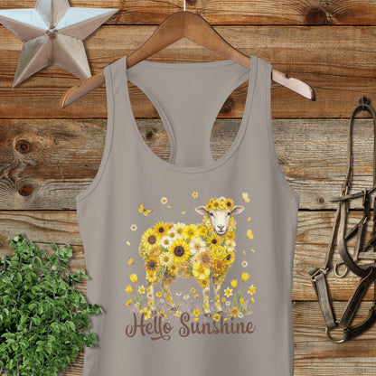 Hello Sunshine Sheep Racerback Tank