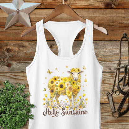 Hello Sunshine Sheep Racerback Tank