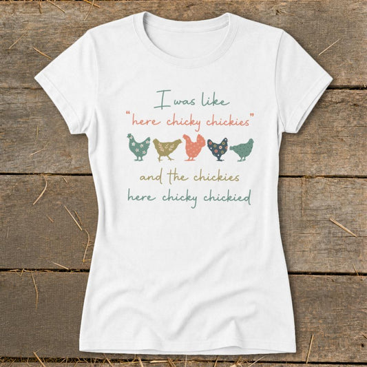 Here Chickie Ladies Tee - White