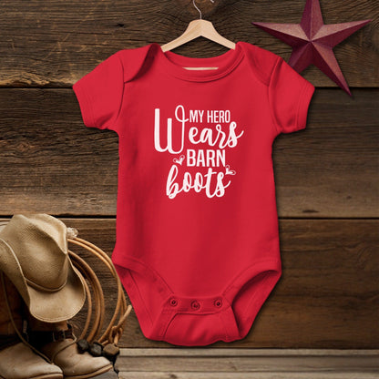 Hero Wears Barn Boots Bodysuit (Baby)