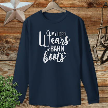 Hero Wears Barn Boots Long Sleeve Tee