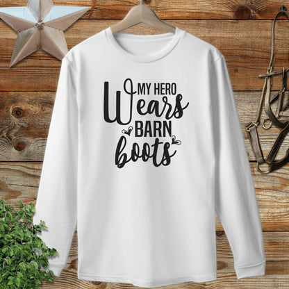 Hero Wears Barn Boots Long Sleeve Tee