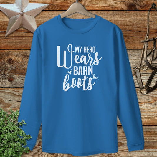 Hero Wears Barn Boots Long Sleeve Tee