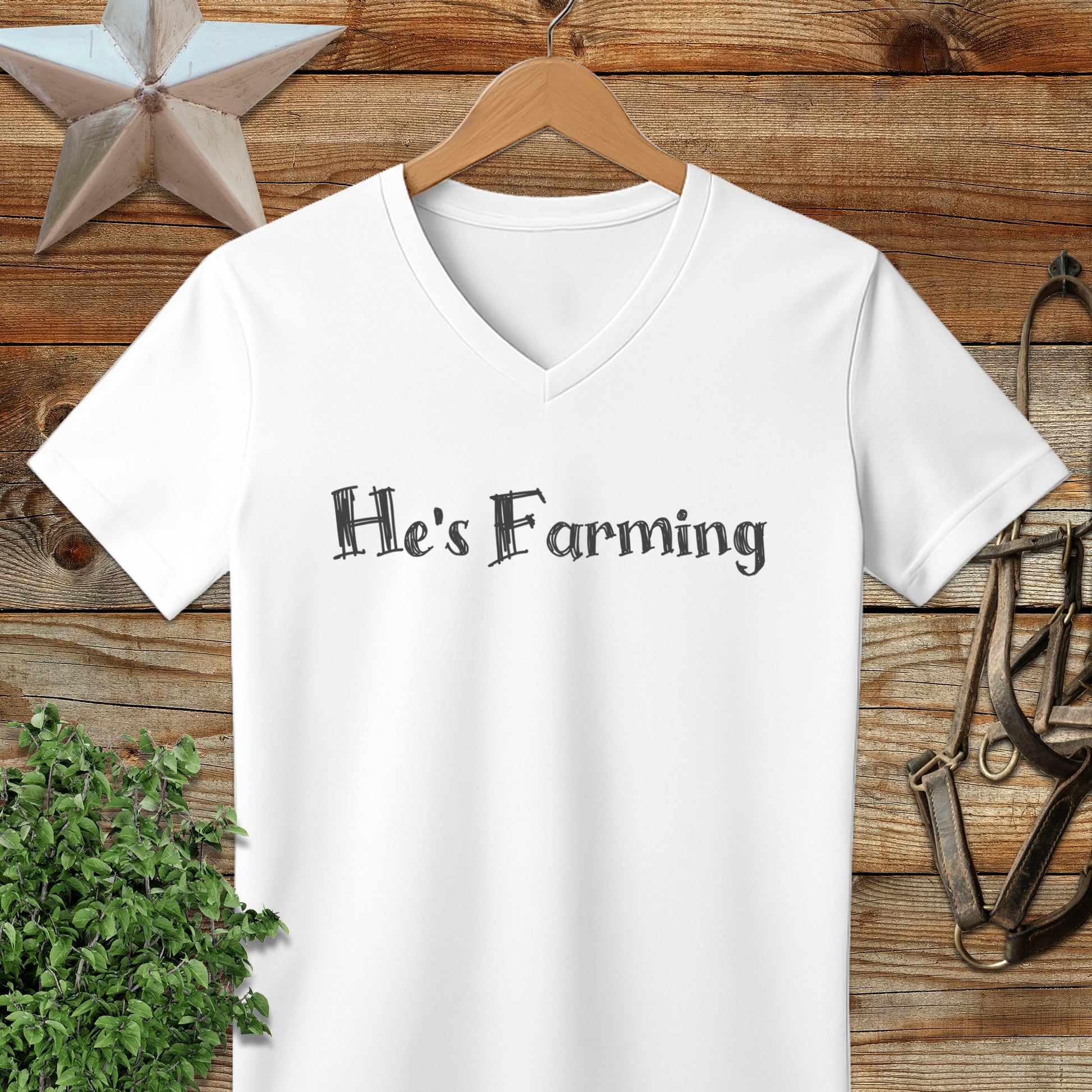 He's Farming V-neck