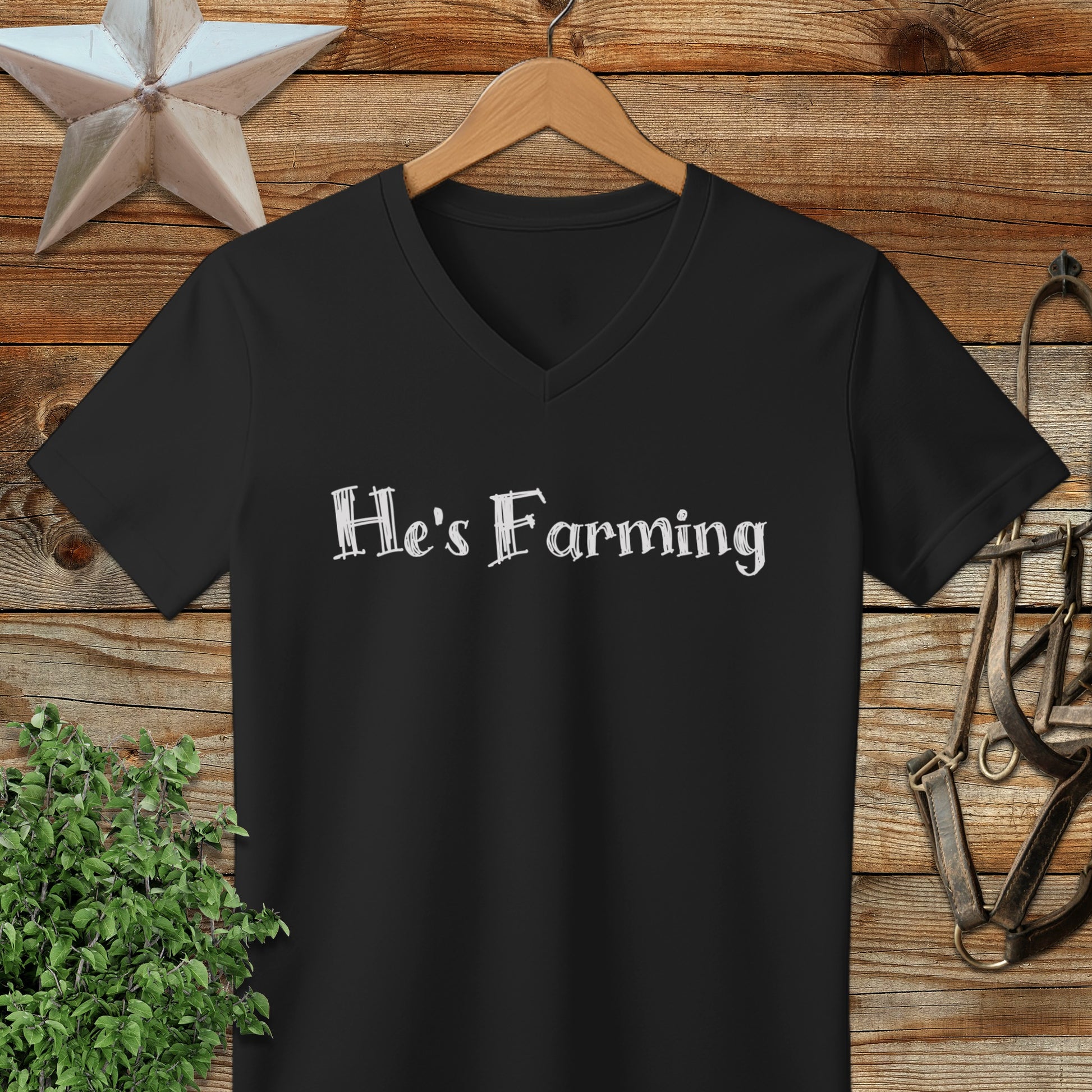 He's Farming V-neck