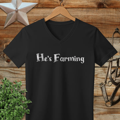 He's Farming V-neck