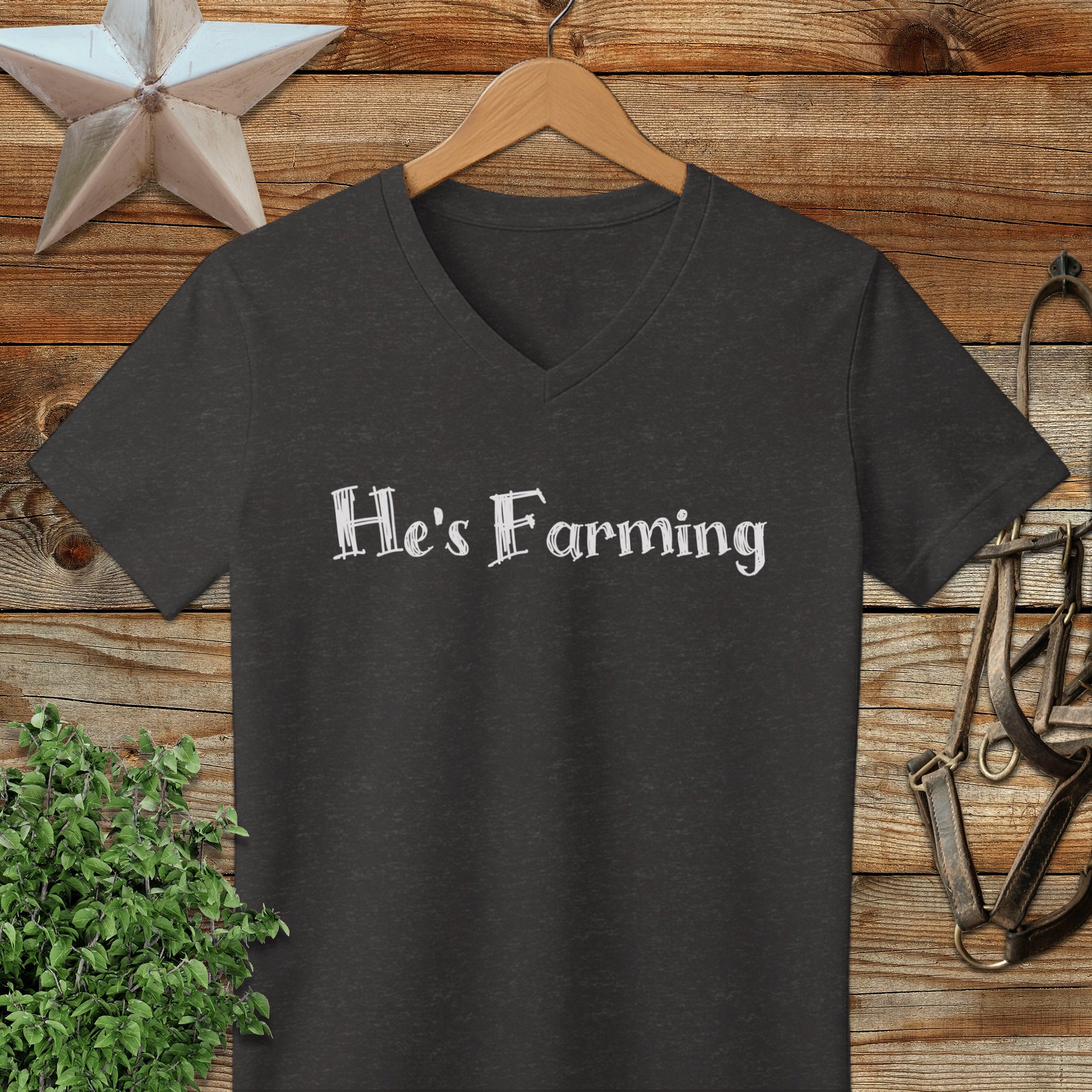 He's Farming V-neck