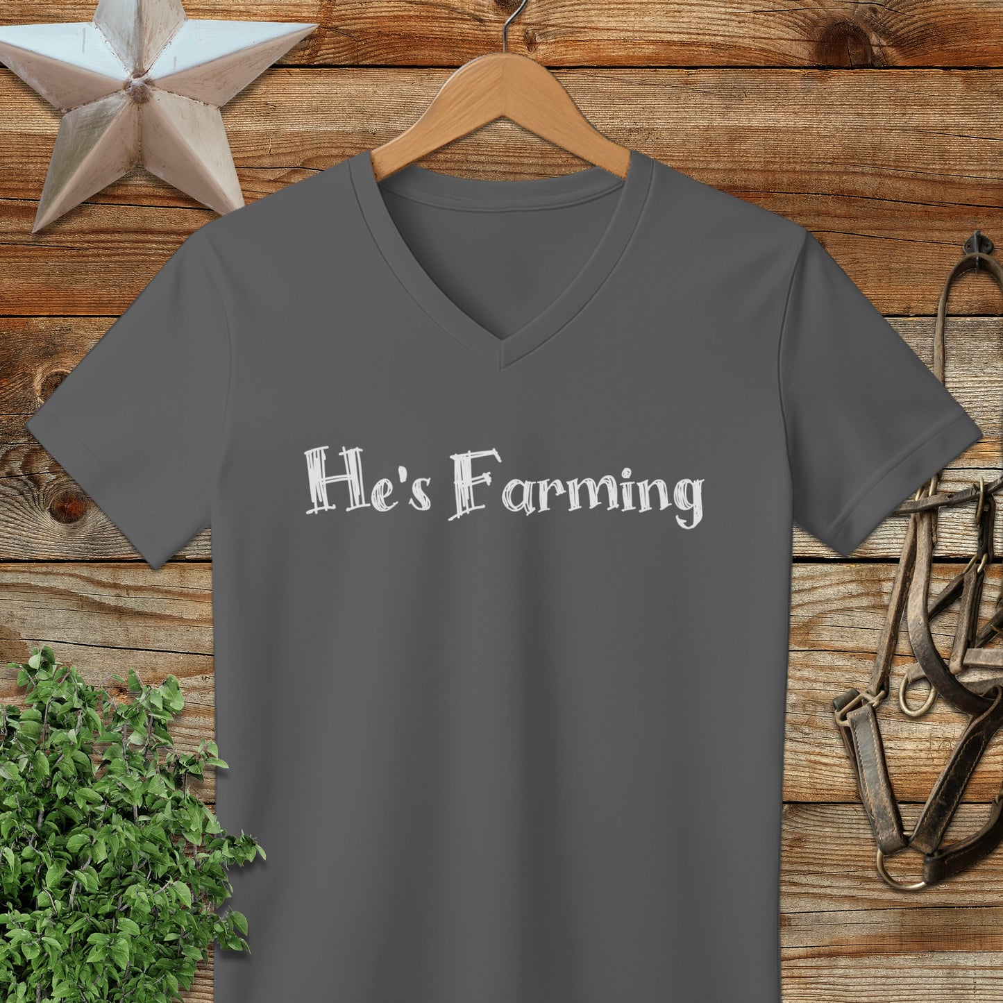 He's Farming V-neck