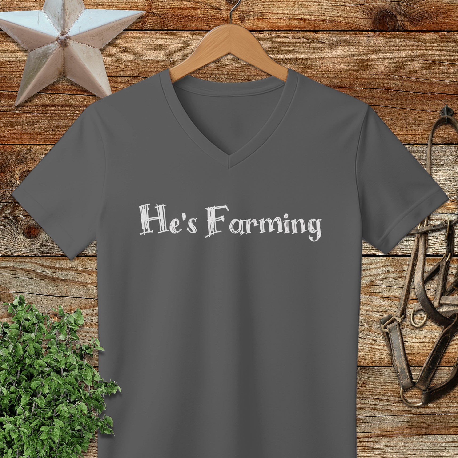 He's Farming V-neck