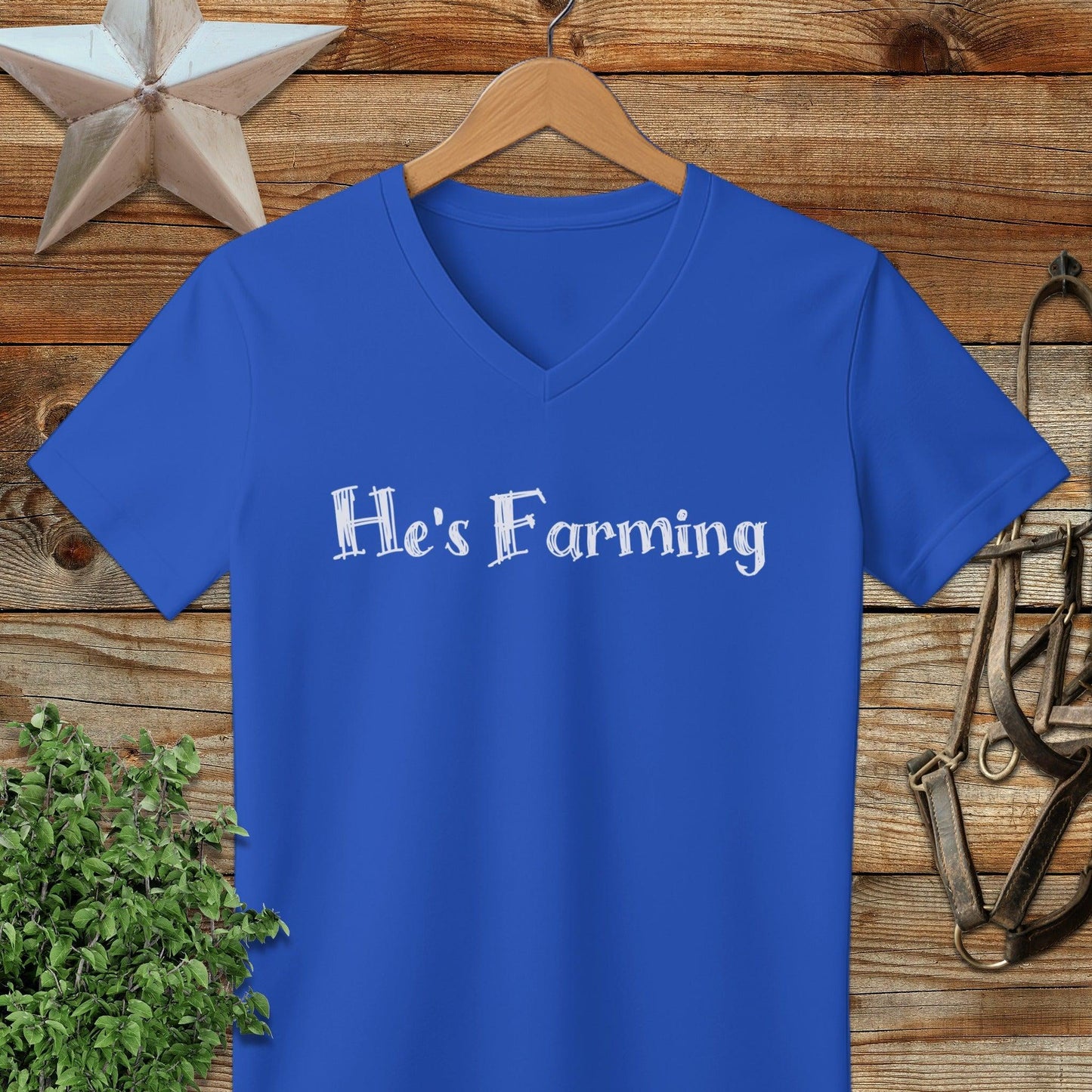 He's Farming V-neck