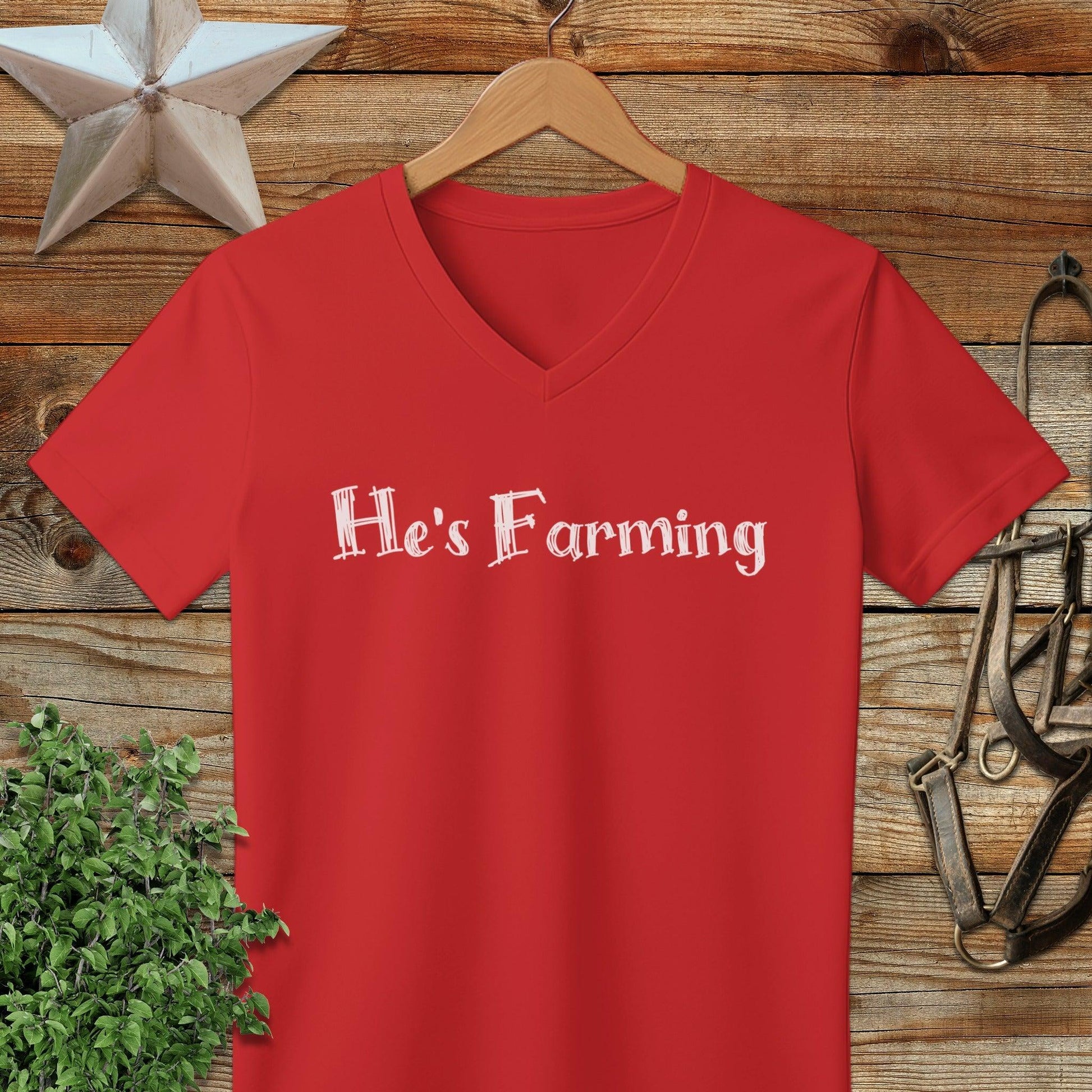 He's Farming V-neck