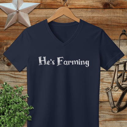 He's Farming V-neck