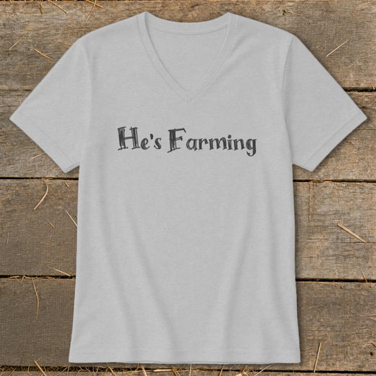 Hes Farming V-neck - Athletic Heather