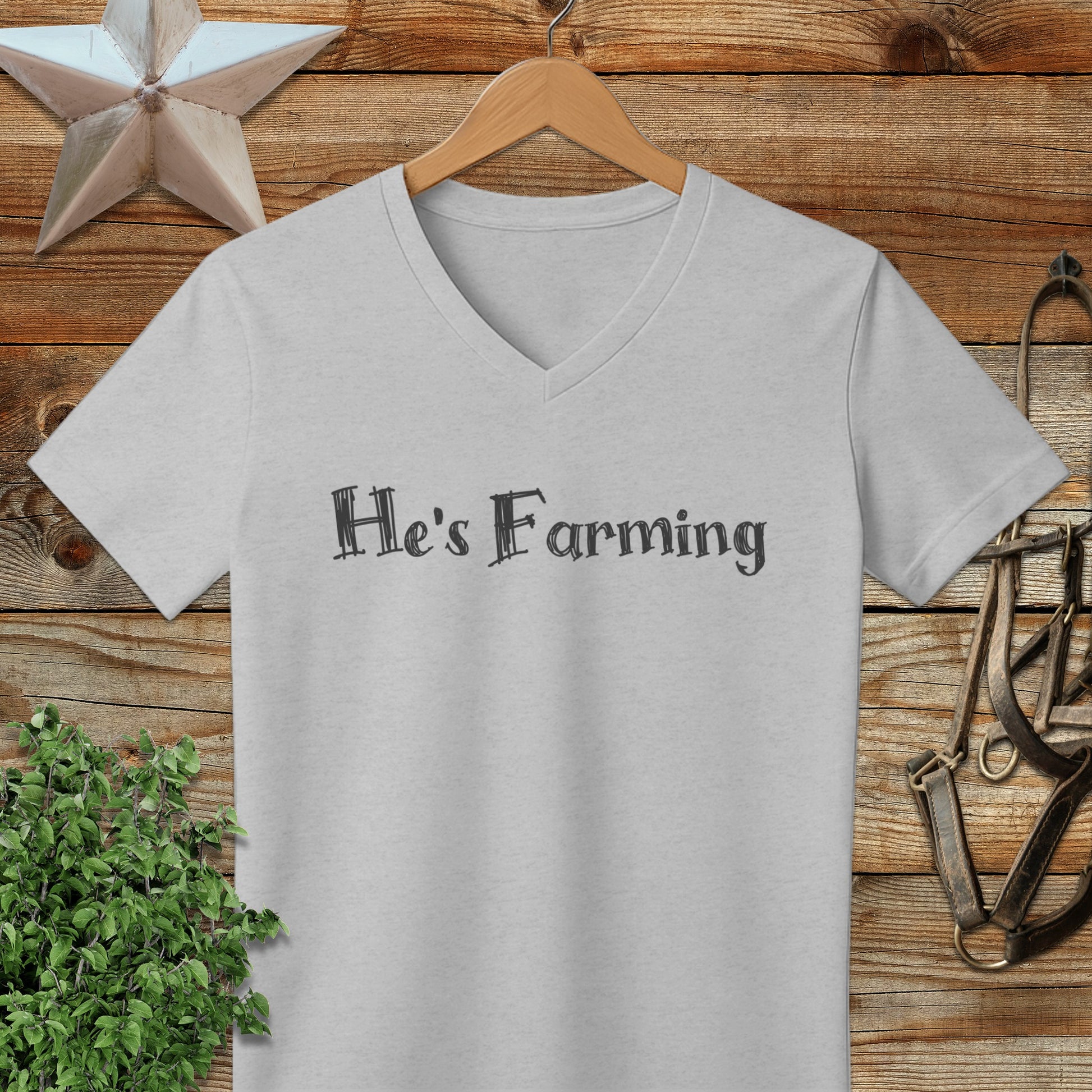He's Farming V-neck
